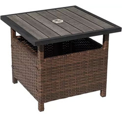 High-Quality Outdoor Patio Umbrella Stand All Weather Wicker Rattan Umbrella Table for Garden Courtyard Poolside