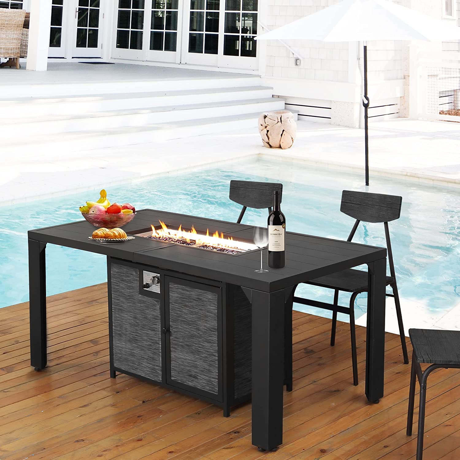 Outdoor Fire Pit Dining Table 62.5