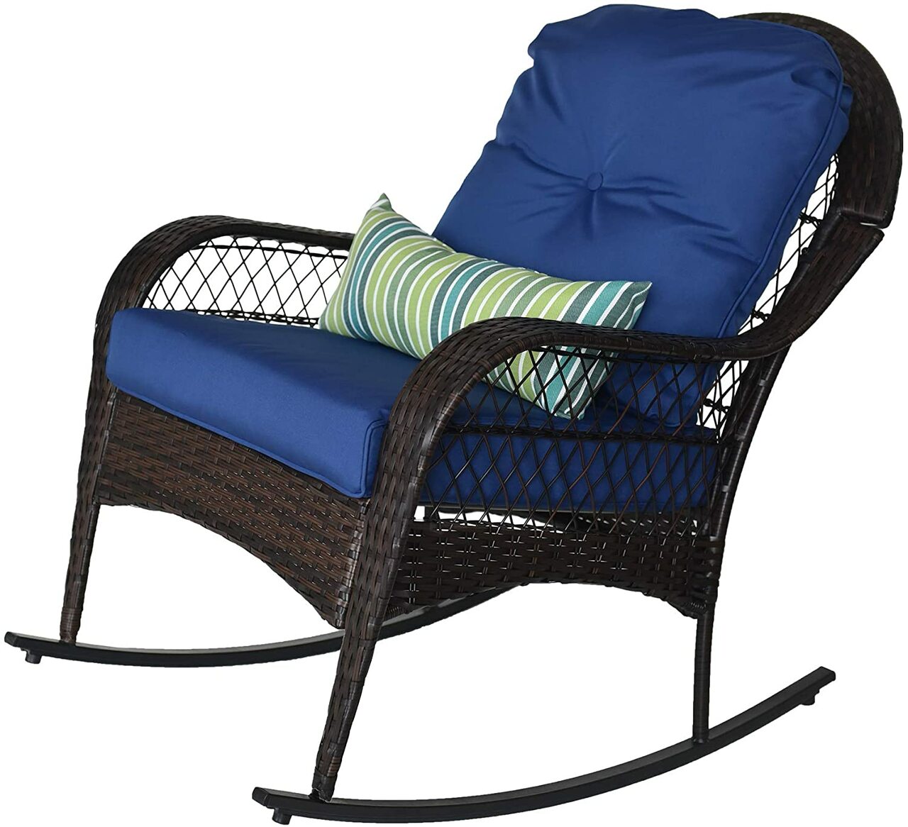 Outdoor Wicker Rocking Chair Rattan Outdoor Patio Yard Furniture All